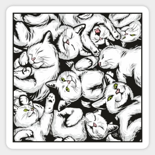 White Cats Sticker